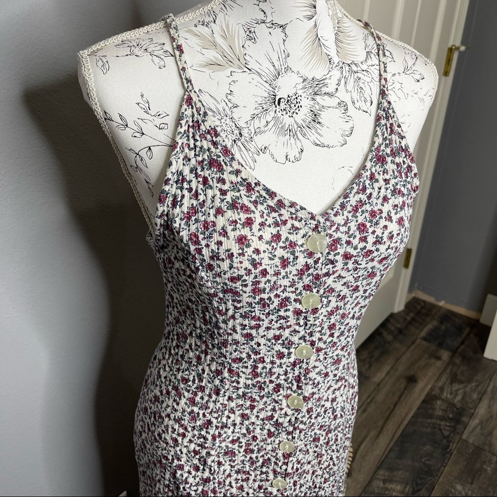 Jackie O! Surf California Women's Vintage 90s Bodycon Floral Dress Y2K Size 7/8 - Picture 3 of 4